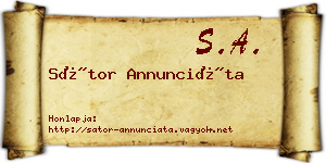 Sátor Annunciáta névjegykártya
